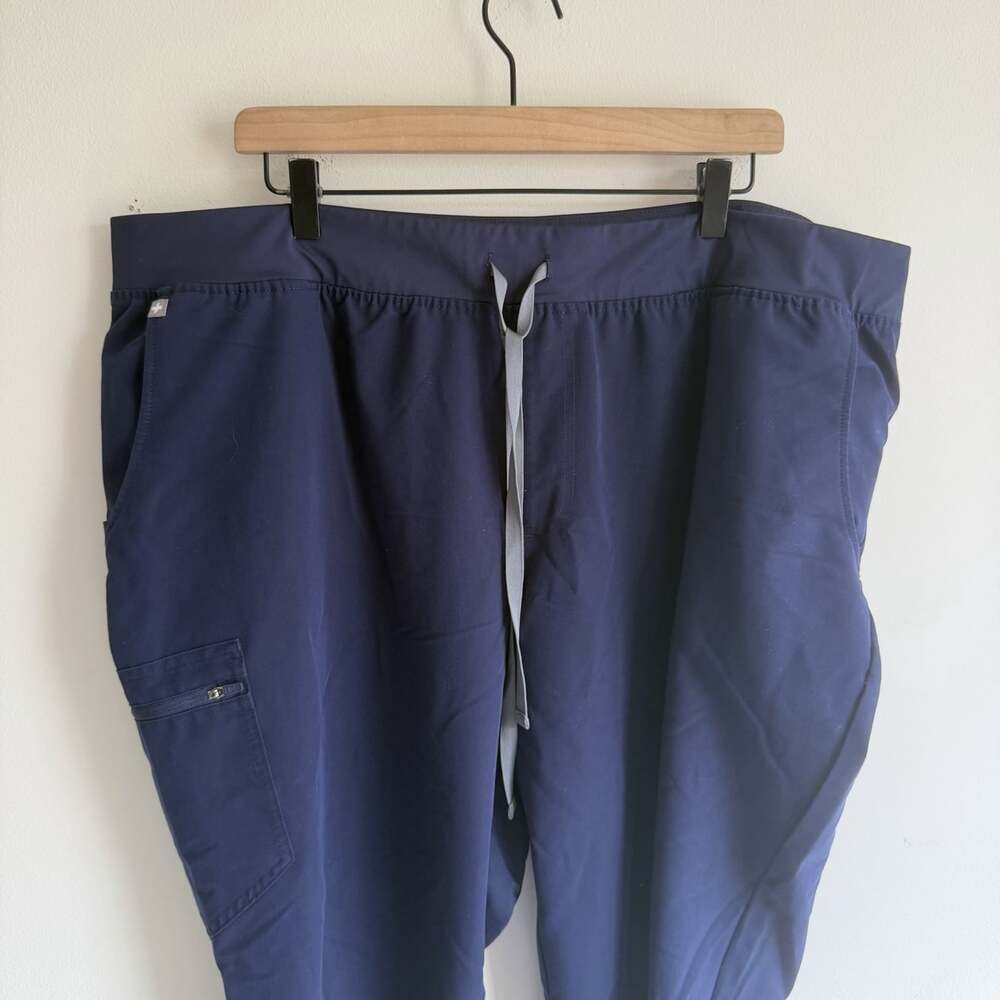 Figs Navy Blue Jogger Scrub Pants Womens Size 4XLP Petite Hospital Nursing Work